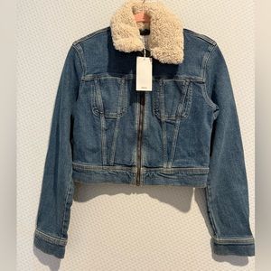 Denim Jacket with Sherpa Collar